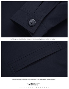 <span class=keywords><strong>Veste</strong></span> slim décontractée à la mode pour hommes pour l'hiver Manteau Abrigo à col montant avec logo sur le devant Tissu en <span class=keywords><strong>toile</strong></span> Hot New Fall Collection - Product Image 6