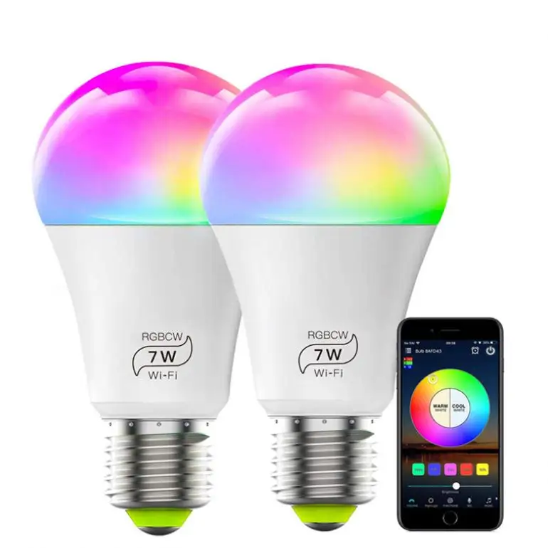 Ampoule à bougie RGB LED A60 avec changement de couleur Alexa télécommande wifi lumière