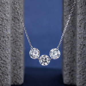 สร้อยคอเพชรทรงกลม Messi Jewelry รุ่น MSN-958 ทองคำขาว 9K มีสินค้าในสต็อก - Product Image 3
