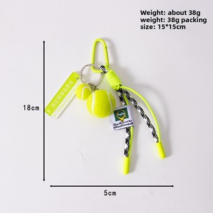 Miu loạt cao cấp thân thiện với môi <span class=keywords><strong>PU</strong></span> quần vợt <span class=keywords><strong>Keychain</strong></span> nhà máy món quà nhỏ Thể Thao Túi Mặt dây dệt dây bóng Carabiner phụ kiện - Product Image 2