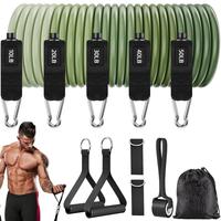 Bandes d'exercice résistantes au latex Logo personnalisé 5 niveaux 150lbs ensembles de bandes de résistance avec crochet de gourde pour les exercices de fitness