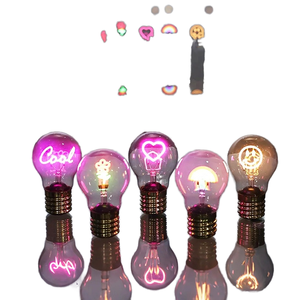 Led Filament Edison ánh sáng bóng đèn phim hoạt hình trái tim màu hồng cầu vồng tình yêu môi trường xung quanh bảng đèn không dây USB nhựa có thể sạc lại món quà kỳ nghỉ - Product Image 1