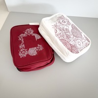 Trousse de Toilette Suspendue Imperméable en Tissu Sergé 290T, Compartiment Transparent en TPU, Crochet Pivotant, Imprimé Floral pour Femme, Voyage, Hôtel, Salle de Bain