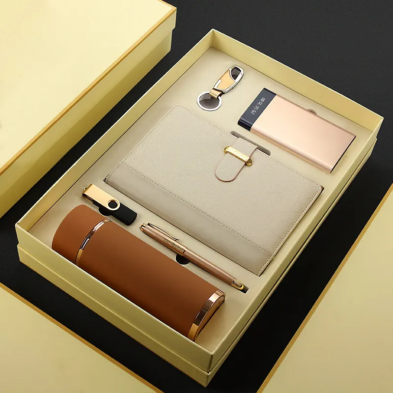 Luxury Business Gifts Custom Leather Notebook With Pen Gifts Set Vacuum Cup Gift Sets for Men and Women
