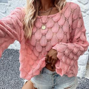 Nouveautés de la mode d'hiver, hauts en tricot décontractés et sexy à manches longues pour femmes - Product Image 2