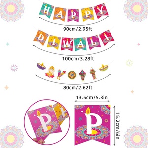 <span class=keywords><strong>Divali</strong></span>-guirnalda de banderines coloridos para decoración de fiestas, suministros para decoración de fiestas, Festival de luces - Product Image 3