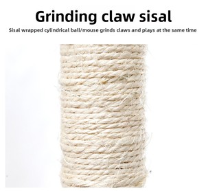 Árbol para gatos de estilo clásico Rarewe con poste rascador de Sisal, felpa corta y ratón simulado colgante, accesorios para mascotas para gatitos - Product Image 6