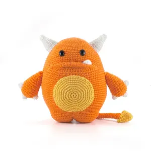 Cartoon Amigurumi Doll Big Size Cotton Knit Crochet Orange Monster