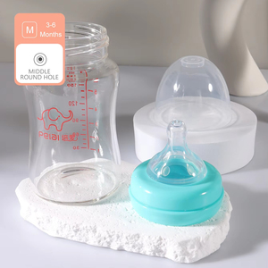 Ensemble de biberons <span class=keywords><strong>anti</strong></span>-<span class=keywords><strong>colique</strong></span>, biberons en verre de qualité supérieure avec système de ventilation pour nouveau-nés, stockage idéal du lait de bébé et du lait maternel - Product Image 1