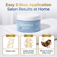 Traitement lissant pour cheveux à la kératine Pallamina Bulk Professional, masque au collagène pour restaurer les pointes fourchues endommagées