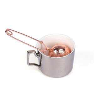 再利用可能なボール型銅ティーストレーナーステンレス鋼ローズゴールドティーインフューザー - Product Image 4