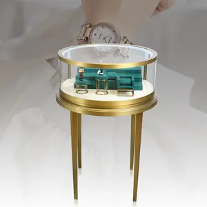 O vidro moderno do diamante conduziu o assoalho claro da exposição do caso que está redondo Contadores Set Showcase Cabinet para o uso do salão do prego