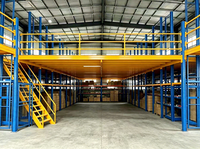 HONGXIN Étagère de mezzanine robuste en acier laminé à froid sans boulons, personnalisable, 2/3 niveaux, revêtement poudré, protection contre la corrosion