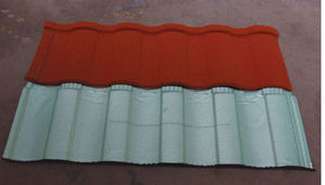 Tuile de toit en pierre 1340*420*0.5mm Tuile classique Couleur Tuile de <span class=keywords><strong>toiture</strong></span> en métal enduit de pierre et plateau de vallée Pays africains - Product Image 6