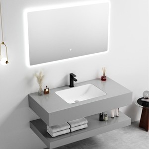 Mueble de Baño Flotante CR Negro de 100 cm con Espejo Inteligente y Lavabo de Cerámica Integrado - Product Image 5