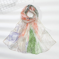 Écharpe longue classique en georgette à imprimé léopard 100% polyester pour femmes, protection solaire, utilisation quotidienne toutes saisons