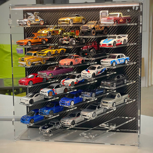 Vitrine en acrylique moulé sous pression à l'échelle 1/64 avec panneau arrière en fibre de carbone pour Hot Wheels, Matchbox, Greenlight, Autoworld et modèles - Product Image 5
