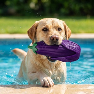 Custom Dog Chew <b>Toys</b> <b>for</b> Aggressive Chewers, Idestructible Tough Durable Squeaky <b>Interactive</b> Dog <b>Toys</b>, Eggplant Squeaks Dog <b>Toy</b> - Product Image 6