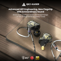 Écouteurs filaires QKZ Kaiser avec microphone, écouteurs HiFi pour la musique, écouteurs professionnels pour le jeu et le sport, suppression du bruit