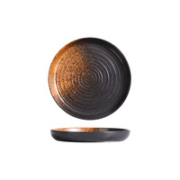 Assiettes plates en céramique de 8 pouces à bord élevé ensembles de vaisselle de restaurant moderne écologique plateaux de cuisine pour