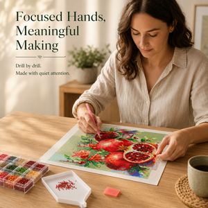 KS Craft <strong>Ruby</strong> Pomegranate Diamond Painting Kit Square Drill Sparkle Diamond Art DIY Chinese Fruit Home Decor Craft - Product Image 3