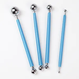 Dotop Metal Ball Stylus Clay Pottery Ceramics Doll Sculpting Modeling Tools 4PCS DIY Stainless Steel Polymer Clay Tools