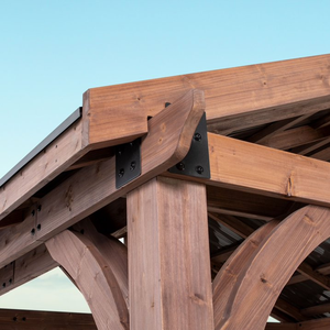 Kits de système de toit à persiennes étanches Gazebo extérieur en bois plastique Jardin WPC Pergola en bois - Product Image 6