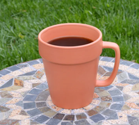 Pot à fleurs en céramique écologique personnalisé avec logo créatif pour la maison et le jardin, pot en argile pour plantes, mug en terre cuite