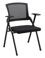 Chaise de bureau moderne pliable noire pour personnel exécutif, étudiants, en tissu maillé, mobilier de bureau de haute qualité, chaise de conférence et de formation