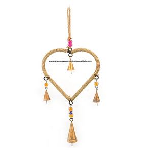 Handmade Heart Chimes With <b>Beads</b> and Bells for Bed Room , Balcony , Window & Outdoor Decor - Product Image 1