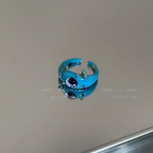 แหวนคู่รักโรสโกลด์แหวนคู่รักลายหัวใจประดับพลอยเทียมสำหรับค็อกเทล - Product Image 1