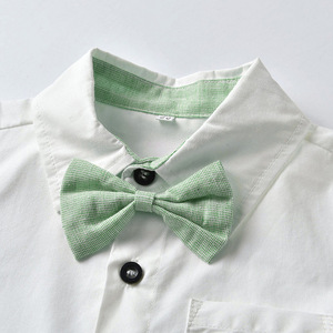 ग्रीष्मकालीन बच्चों के बच्चे का औपचारिक सूट शॉर्ट आस्तीन शर्ट निलंबित करने वाली पैंट आकस्मिक कपड़े पहने सज्जन - Product Image 5