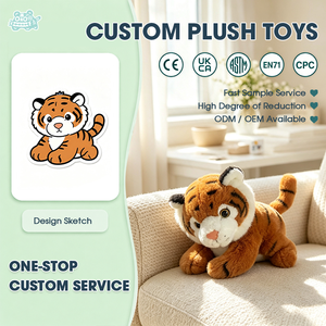 Peluche Tigre Rampant Personnalisée, Animal Sauvage en Peluche pour Enfants, Cadeau, Prix d'Usine OEM ODM, Vente en Gros, Mascotte - Product Image 1