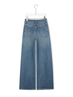 YUANBOFEI Jean en denim décontracté pour femme, coupe boyfriend, taille haute, jambe large, bleu délavé, respirant, confortable, personnalisable, haute qualité