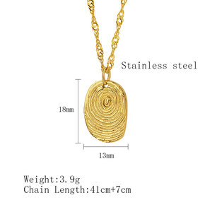 สร้อยคอแฟชั่นแบบขายส่ง สแตนเลส 316L ชุบทอง 14k 18k PVD ลายลายนิ้วมือ สำหรับผู้หญิงและผู้ชาย - Product Image 6