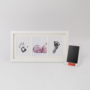 Cornice Fotografica con Impronta della Manina del Bambino, Inchiostro Nero, Souvenir Fai-da-Te in Pino della Nuova Zelanda, Regalo per 0-3 Mesi, Impermeabile - Product Image 3