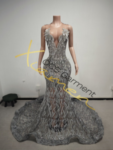 Ocstrade Listo para Enviar - Contacta Antes de Ordenar Vestido de Noche Brillante <span class=keywords><strong>con</strong></span> Pedrería Plateada, Vestido de Gala, Vestido Largo de Fiesta 2026 de Lujo - Product Image 3