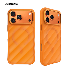 เคสโทรศัพท์มือถือกันกระแทกสีส้มใสแบบด้าน ผิวสัมผัสลายเส้น TPU+PC สำหรับ iPhone 17 Pro Max แบบแม่เหล็ก - Product Image 1
