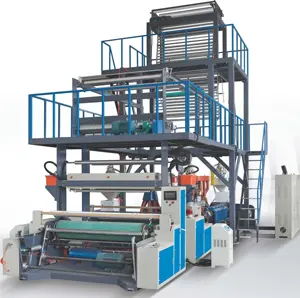 Economical factory direct linear low density aba pp PVC fresh plastic film 3 layer film blowing machine