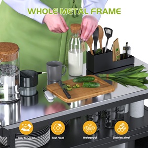Carrito de Comida Multifuncional para Jardín, Camping y Exteriores, con Parrilla para Asar - Product Image 2