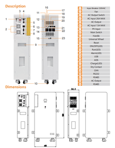 Système de stockage d'énergie solaire tout-en-un 3,6 kW 7,68 kWh, onduleur hybride LiFePO4 25,6 V 300 Ah pour la sauvegarde à domicile, onduleur hybride 3 kW - Product Image 2