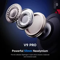 Casque de jeu sans fil MCHOSE V9 Pro, son surround 7.1, haut-parleurs dynamiques, micro à réduction de bruit, faible latence pour 5.3