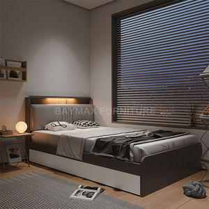 <span class=keywords><strong>Letto</strong></span> matrimoniale con cassetti scatola portaoggetti <span class=keywords><strong>letto</strong></span> singolo in legno testiera in pelle - Product Image 3