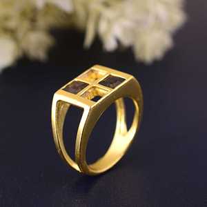 Exclusive Brass <b>Rings</b> Minimalist Geometric <b>Ring</b> Brass <b>Rings</b> For Women 18K Gold Plated Square Citrine <b>Ring</b> for Wholesale/OEM/ODM - Product Image 3