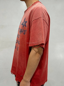 <span class=keywords><strong>T</strong></span>-<span class=keywords><strong>shirt</strong></span> da <span class=keywords><strong>uomo</strong></span> Hg Clothing in cotone stampato, oversize, tinta unita, vintage, con grafica e strass, stile streetwear, vestibilità ampia, effetto distressed - Product Image 3