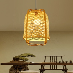 Lampe suspendue artisanale en <span class=keywords><strong>bambou</strong></span> naturel, style bohème, en rotin tressé écologique, pour îlot de cuisine et salle à manger - Product Image 1
