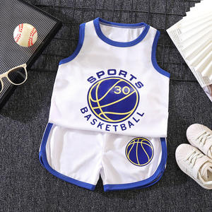 Ensemble de vêtements pour garçons d'été, t-shirt sans manches et short en deux pièces, vêtements pour garçons respirants, costume de <span class=keywords><strong>basket</strong></span>-ball - Product Image 5