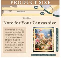 Kit de cadres en bois pour toiles DIY, 3 barres tendues personnalisées de 16x20 pouces, pour impressions, affiches, peintures à l'huile et broderies
