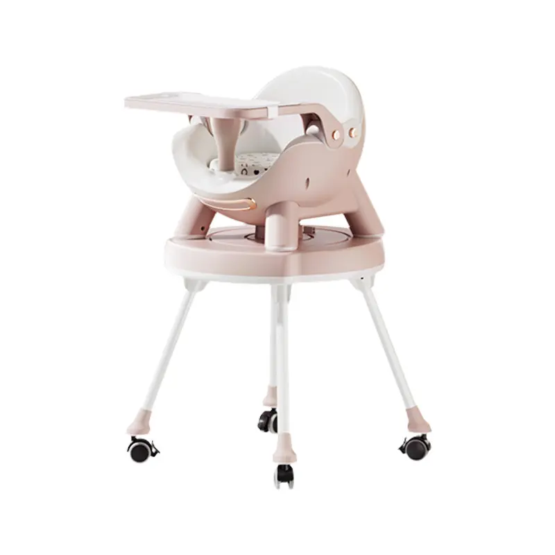 2024 Hot sale New Arrivals Multi-Function Modern OEM Foldable Plastic Portable Baby Dining Feeding High Chair with Wheel