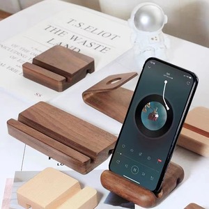 Wood Phone <b>Stand</b> Tablet Holder Black Walnut Modern Simple Desk Organizer For Smartphone And Tablet - Product Image 4